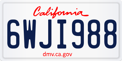 CA license plate 6WJI988