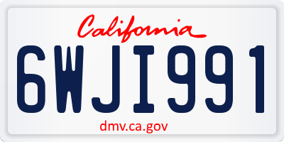 CA license plate 6WJI991