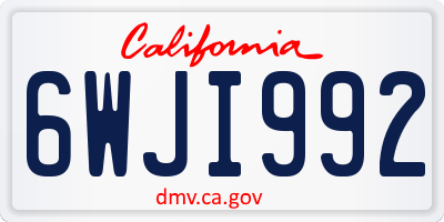 CA license plate 6WJI992