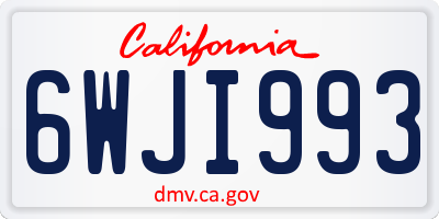 CA license plate 6WJI993