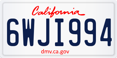 CA license plate 6WJI994