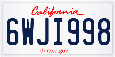 CA license plate 6WJI998