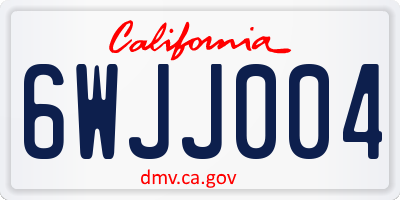 CA license plate 6WJJ004