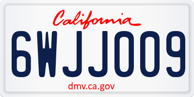 CA license plate 6WJJ009