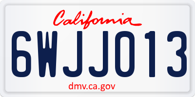 CA license plate 6WJJ013