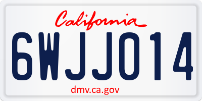 CA license plate 6WJJ014