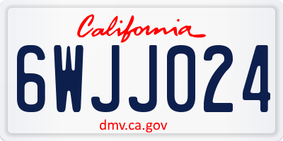 CA license plate 6WJJ024