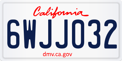 CA license plate 6WJJ032
