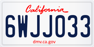 CA license plate 6WJJ033