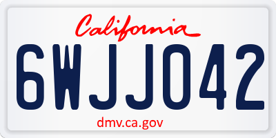 CA license plate 6WJJ042