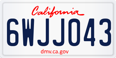 CA license plate 6WJJ043