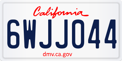 CA license plate 6WJJ044