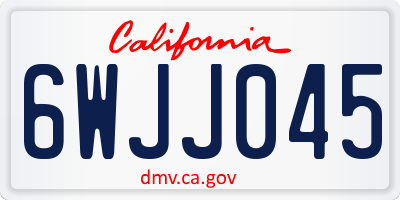 CA license plate 6WJJ045