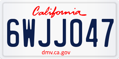 CA license plate 6WJJ047