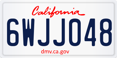 CA license plate 6WJJ048