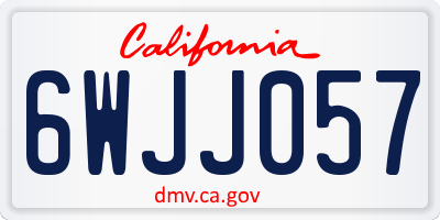 CA license plate 6WJJ057
