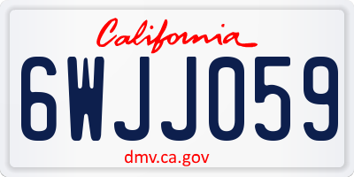 CA license plate 6WJJ059
