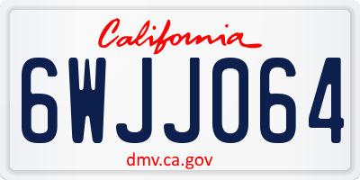 CA license plate 6WJJ064