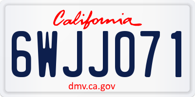 CA license plate 6WJJ071