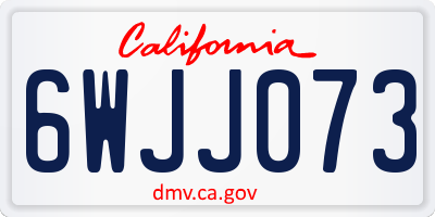 CA license plate 6WJJ073