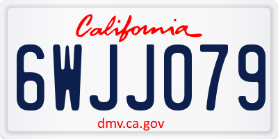 CA license plate 6WJJ079