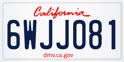 CA license plate 6WJJ081