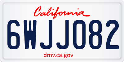CA license plate 6WJJ082