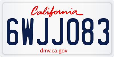 CA license plate 6WJJ083
