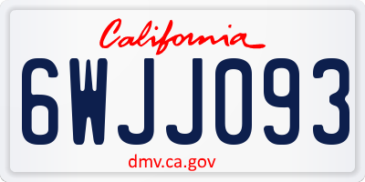 CA license plate 6WJJ093