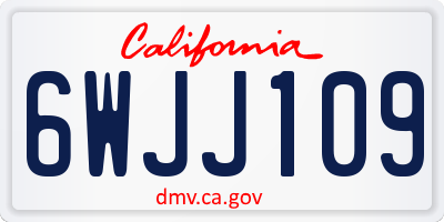 CA license plate 6WJJ109