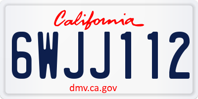CA license plate 6WJJ112