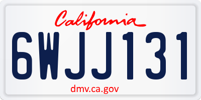 CA license plate 6WJJ131