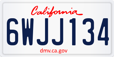 CA license plate 6WJJ134