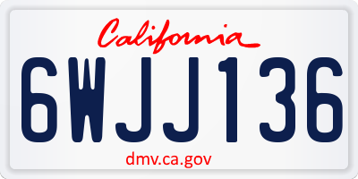 CA license plate 6WJJ136