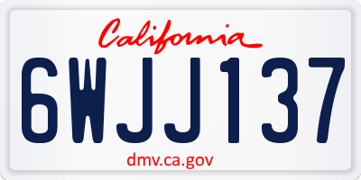 CA license plate 6WJJ137
