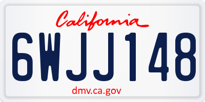 CA license plate 6WJJ148
