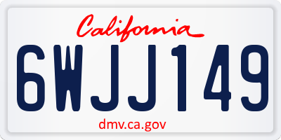 CA license plate 6WJJ149