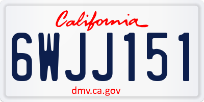 CA license plate 6WJJ151