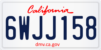 CA license plate 6WJJ158