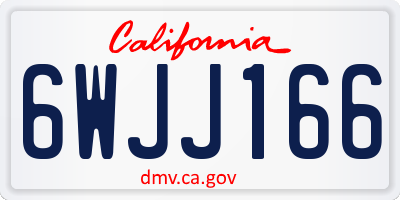 CA license plate 6WJJ166