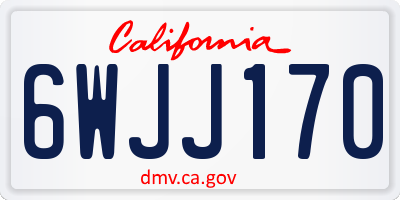 CA license plate 6WJJ170