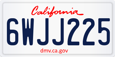 CA license plate 6WJJ225