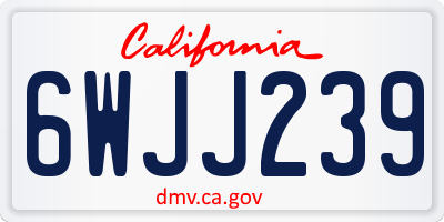 CA license plate 6WJJ239