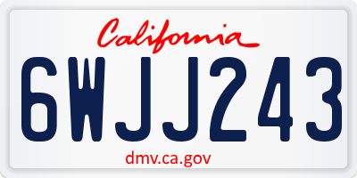 CA license plate 6WJJ243