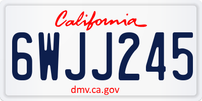 CA license plate 6WJJ245