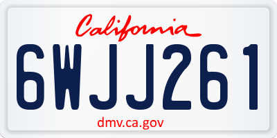 CA license plate 6WJJ261