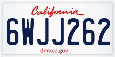 CA license plate 6WJJ262
