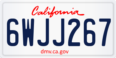 CA license plate 6WJJ267