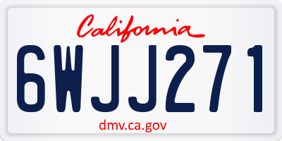 CA license plate 6WJJ271