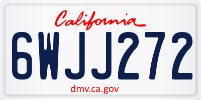 CA license plate 6WJJ272